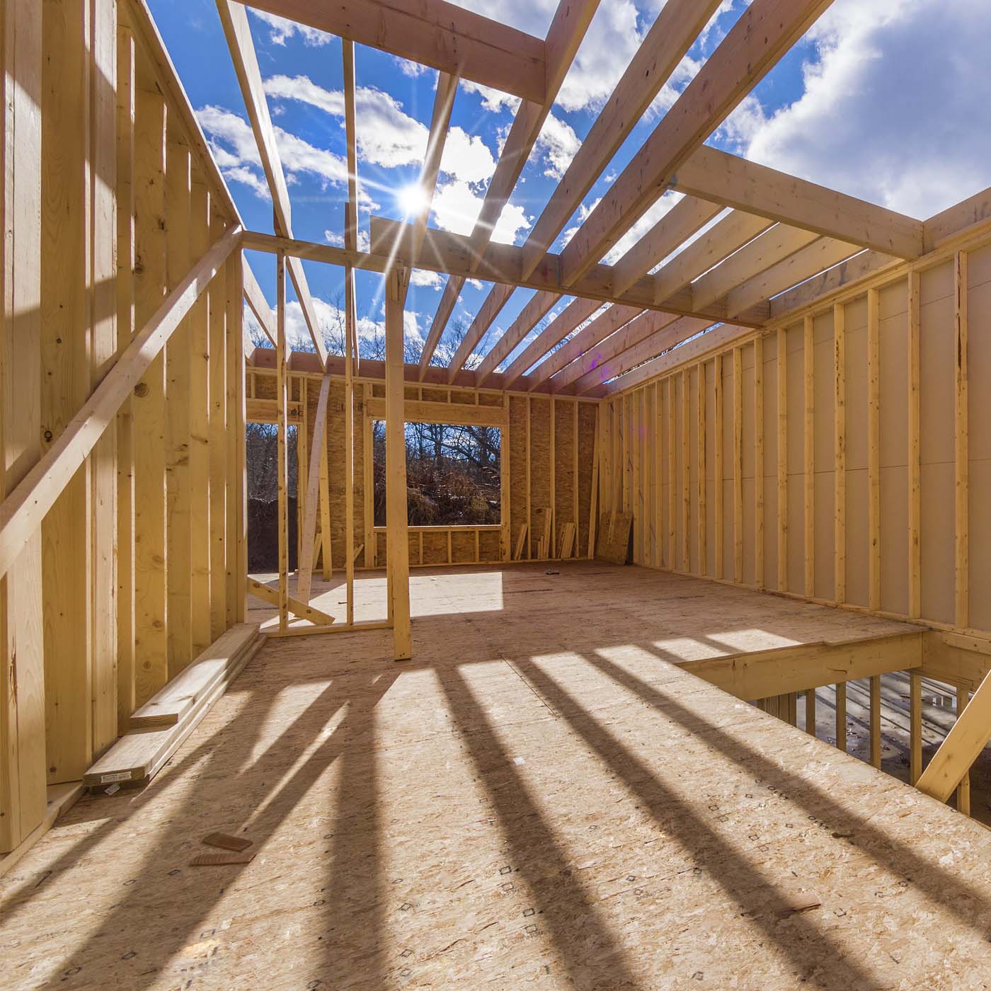New framing construction of a house